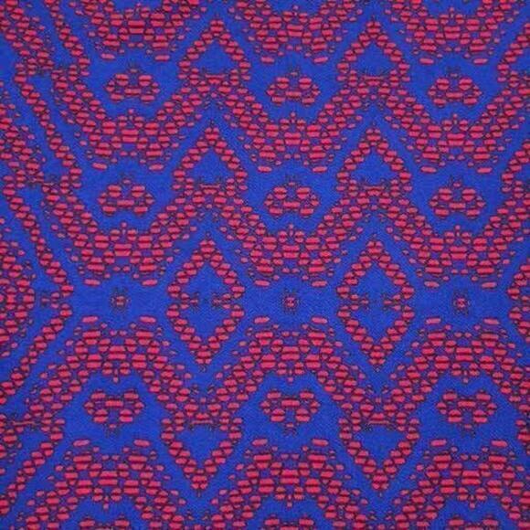 Lularoe Cassie Pencil Skirt Navy Red Abstract Pattern Size 3XL - Picture 3 of 7
